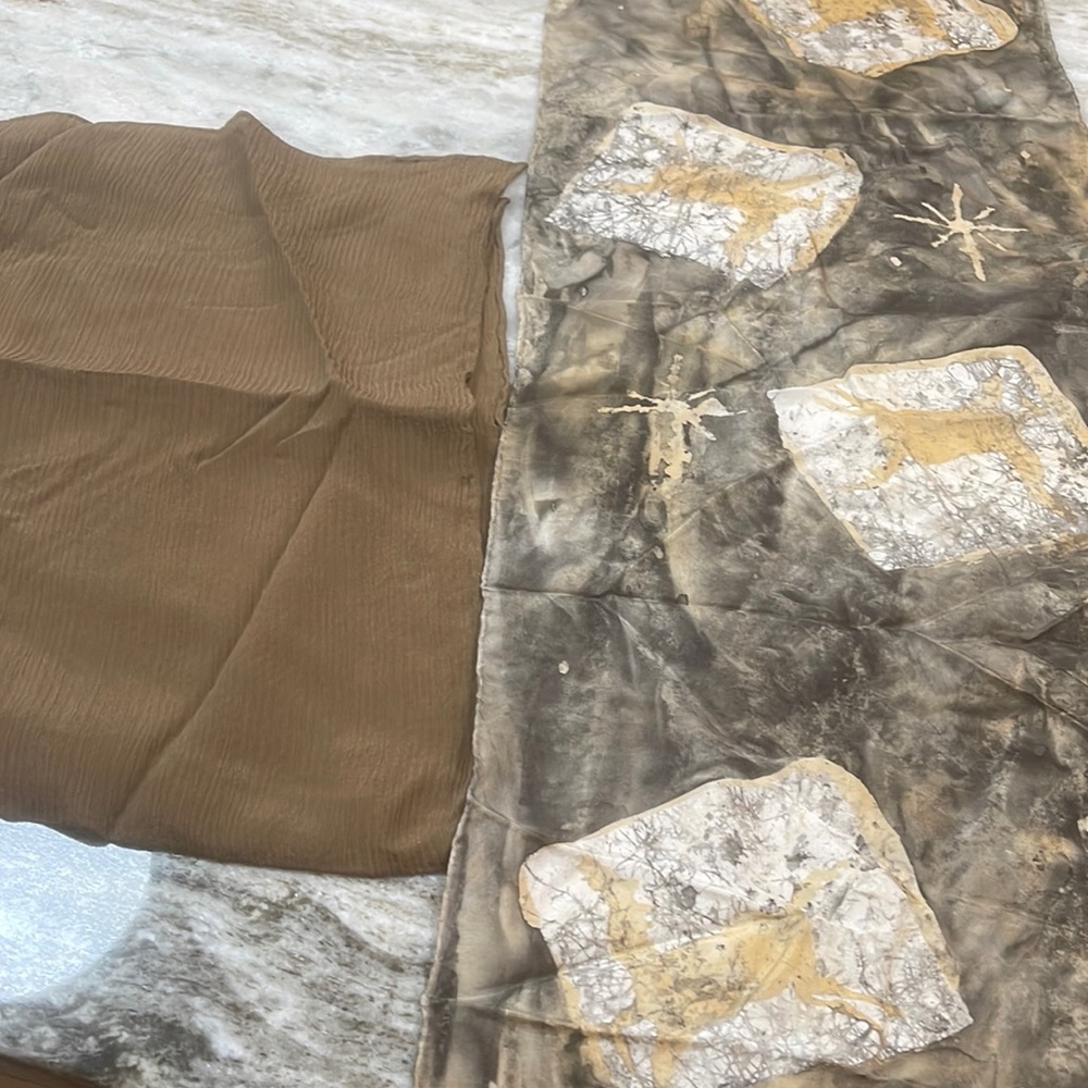 Two vintage silk scarves